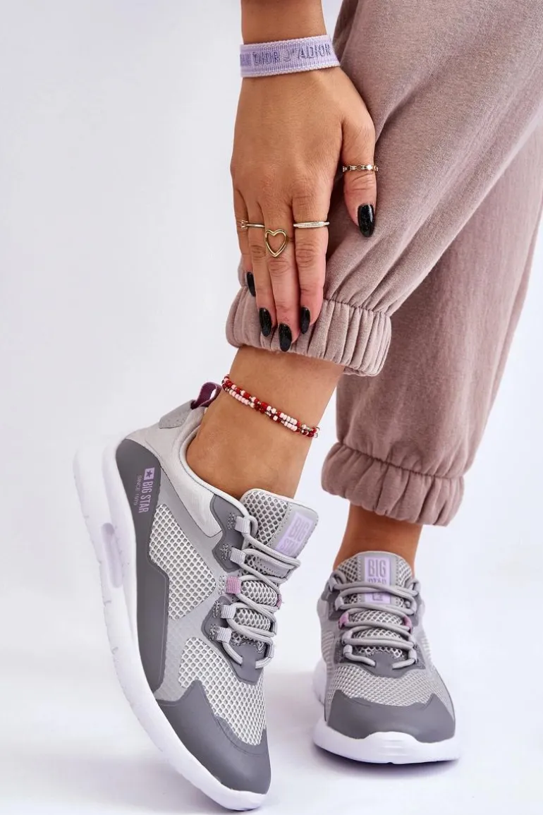 Damskie Buty Sportowe Sneakersy Big Star LL274371 Szare