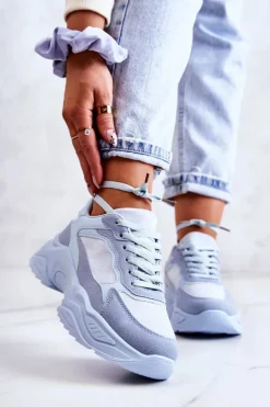 Damskie Buty Sportowe Sneakersy Niebieskie Bacaris