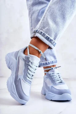 Damskie Buty Sportowe Sneakersy Niebieskie Bacaris