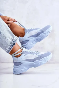 Damskie Buty Sportowe Sneakersy Niebieskie Bacaris