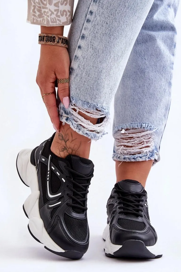 Damskie Buty Sportowe Sneakersy Czarne Feluci