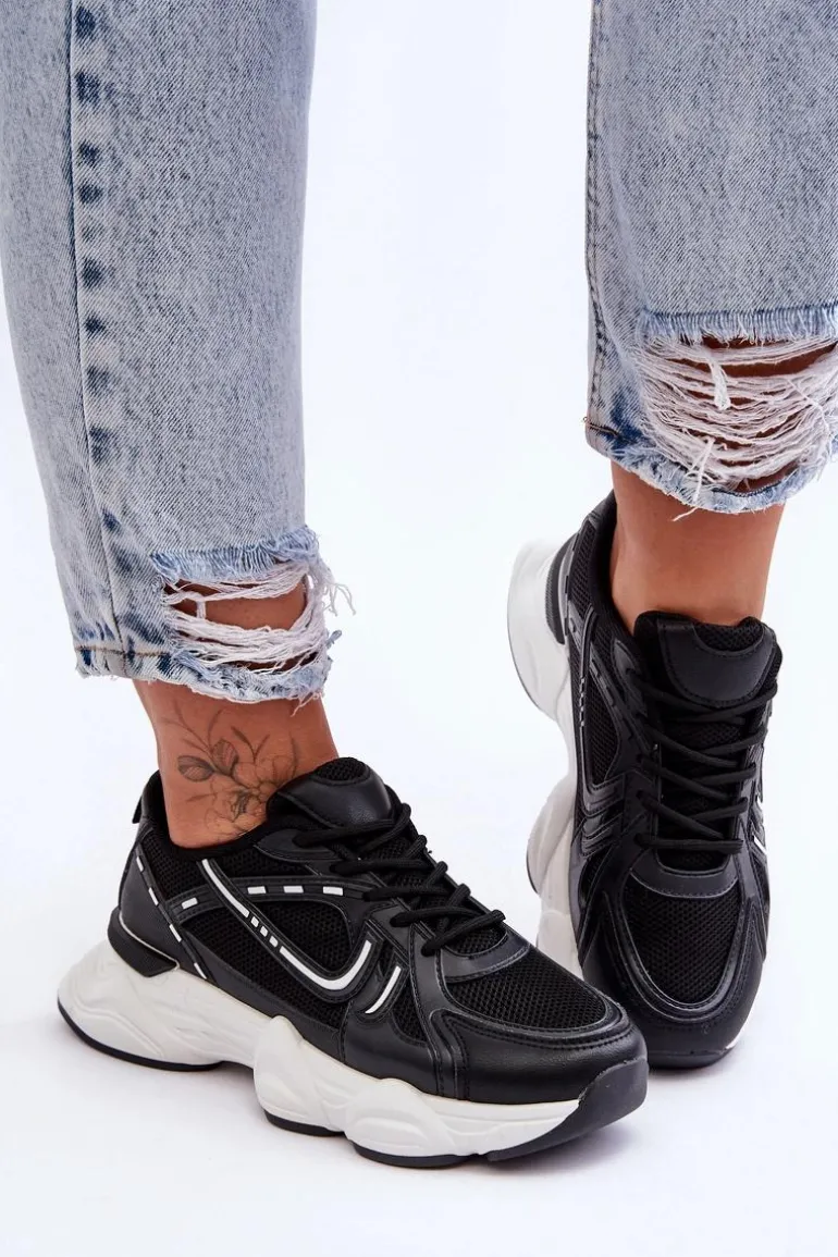 Damskie Buty Sportowe Sneakersy Czarne Feluci