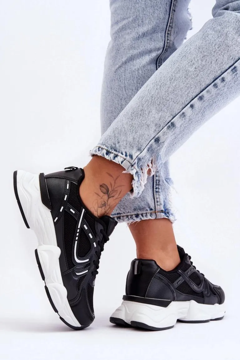 Damskie Buty Sportowe Sneakersy Czarne Feluci