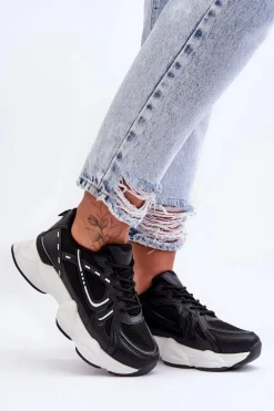 Damskie Buty Sportowe Sneakersy Czarne Feluci
