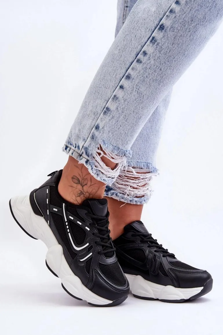 Damskie Buty Sportowe Sneakersy Czarne Feluci