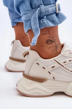 Damskie Buty Sportowe Sneakersy Beżowe Feluci