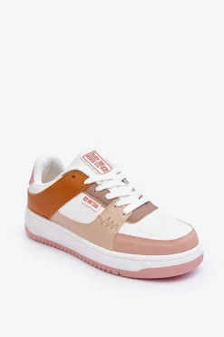 Damskie Buty Sportowe Sneakersy Big Star MM274355 Brązowo-Różowe