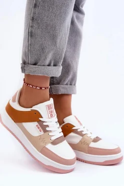 Damskie Buty Sportowe Sneakersy Big Star MM274355 Brązowo-Różowe