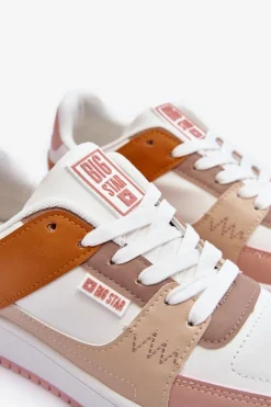 Damskie Buty Sportowe Sneakersy Big Star MM274355 Brązowo-Różowe