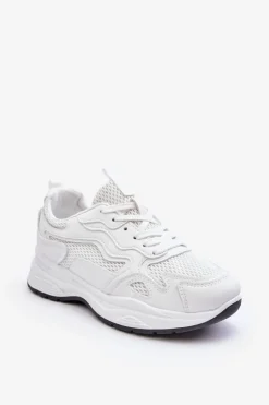 Damskie Buty Sportowe Sneakersy Na Platformie Białe Lomare