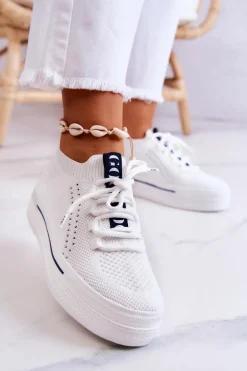 Damskie Buty Sportowe Sneakersy GOE JJ2N4164 Białe
