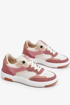 Damskie Buty Sportowe Sneakersy Big Star LL274438 Różowo-Białe