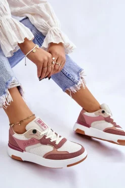 Damskie Buty Sportowe Sneakersy Big Star LL274438 Różowo-Białe