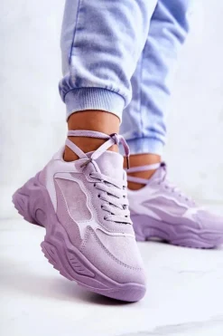 Damskie Buty Sportowe Sneakersy Fioletowe Bacaris