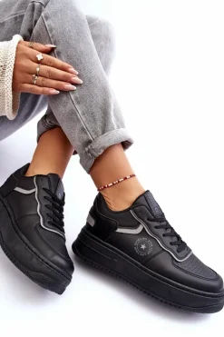 Damskie Buty Sportowe Sneakersy Big Star MM274232 Czarne