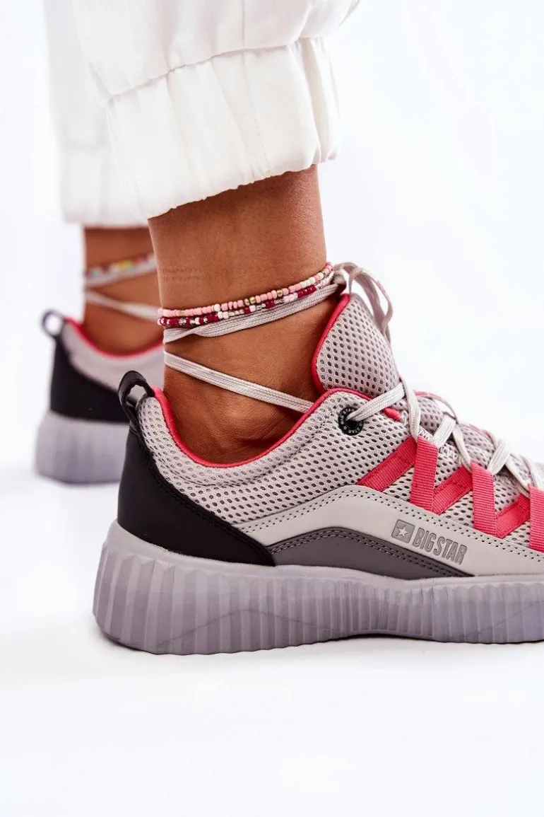 Damskie Buty Sportowe Sneakersy Big Star KK274060 Szare