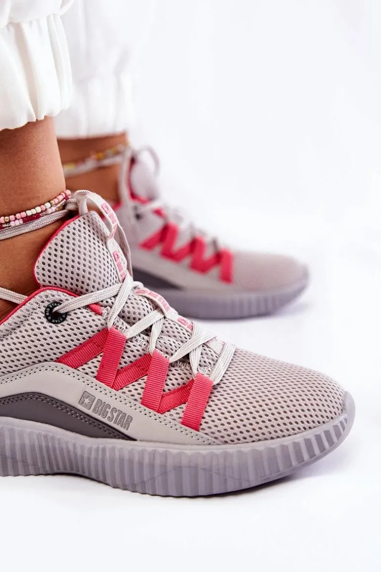 Damskie Buty Sportowe Sneakersy Big Star KK274060 Szare