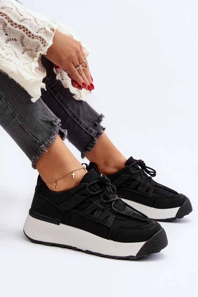 Damskie Buty Sportowe Sneakersy Czarne Phyrena