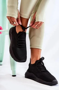Damskie Buty Sportowe Wsuwane Czarne Livia