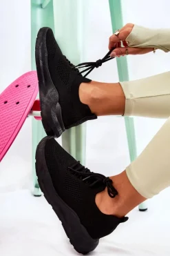 Damskie Buty Sportowe Wsuwane Czarne Livia