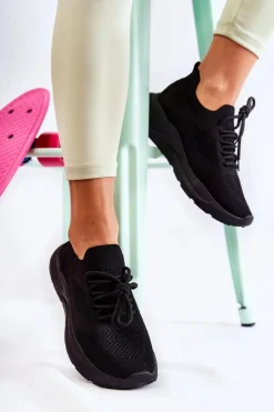 Damskie Buty Sportowe Wsuwane Czarne Livia