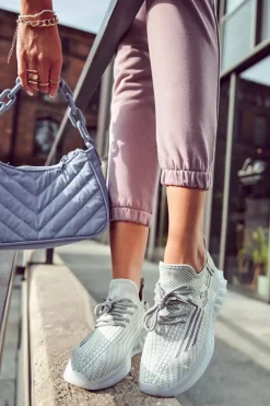 Damskie Buty Sportowe Wsuwane Szare Rokko