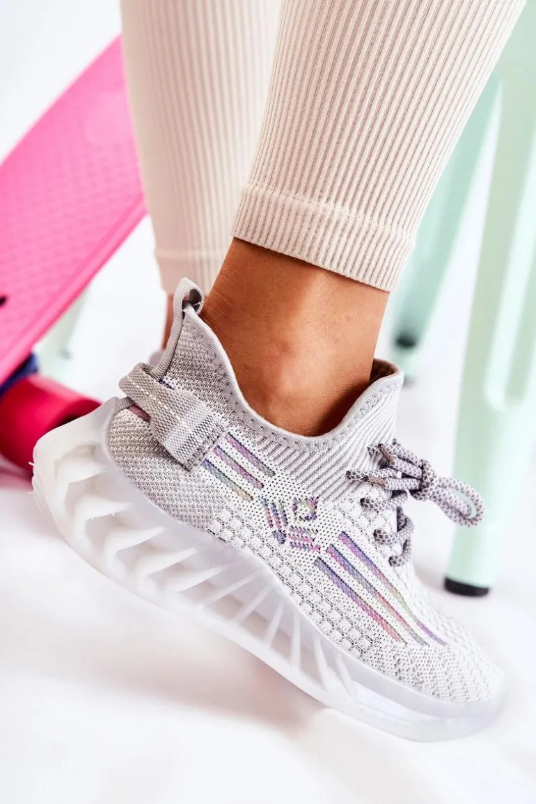 Damskie Buty Sportowe Wsuwane Szare Rokko