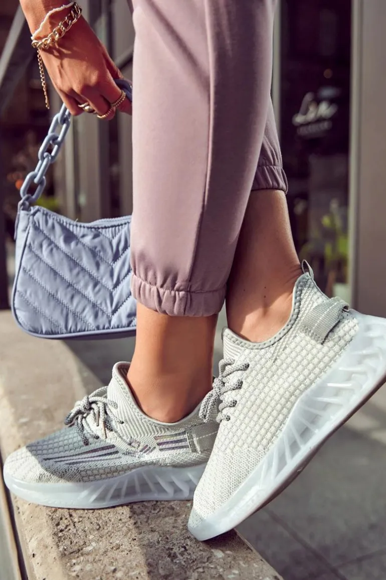 Damskie Buty Sportowe Wsuwane Szare Rokko