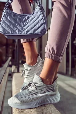 Damskie Buty Sportowe Wsuwane Szare Rokko