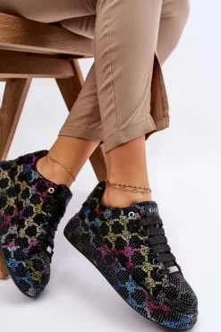 Damskie Buty Sportowe Z Dżetami GOE LL2N4010 Czarne