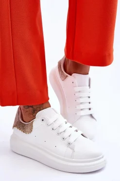 Damskie Buty Sportowe Z Ozdobnym Wzorem Biało-Złote Delight