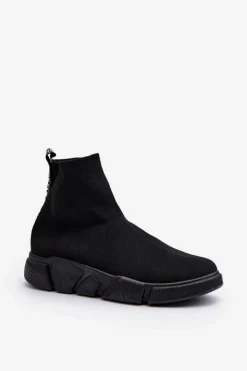 Damskie Buty Sportowe Ze Skarpetą Czarne Zirila