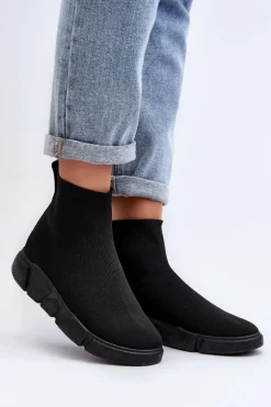 Damskie Buty Sportowe Ze Skarpetą Czarne Zirila