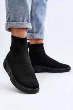 Damskie Buty Sportowe Ze Skarpetą Czarne Zirila