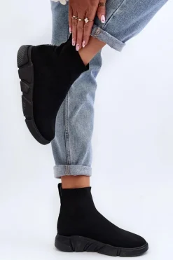 Damskie Buty Sportowe Ze Skarpetą Czarne Zirila