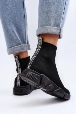 Damskie Buty Sportowe Ze Skarpetą Czarne Zirila