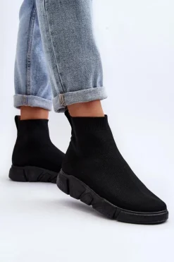 Damskie Buty Sportowe Ze Skarpetą Czarne Zirila