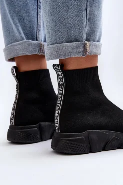 Damskie Buty Sportowe Ze Skarpetą Czarne Zirila