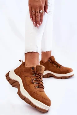 Damskie Buty Trekkingowe Trapery Memory Foam Big Star KK274362 Brązowe