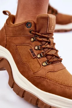 Damskie Buty Trekkingowe Trapery Memory Foam Big Star KK274362 Brązowe