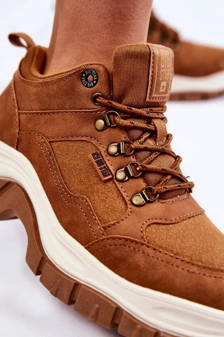 Damskie Buty Trekkingowe Trapery Memory Foam Big Star KK274362 Brązowe