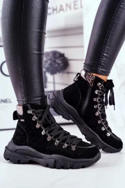 Damskie Buty Trekkingowe Trapery Skóra Zamsz Big Star GG274893