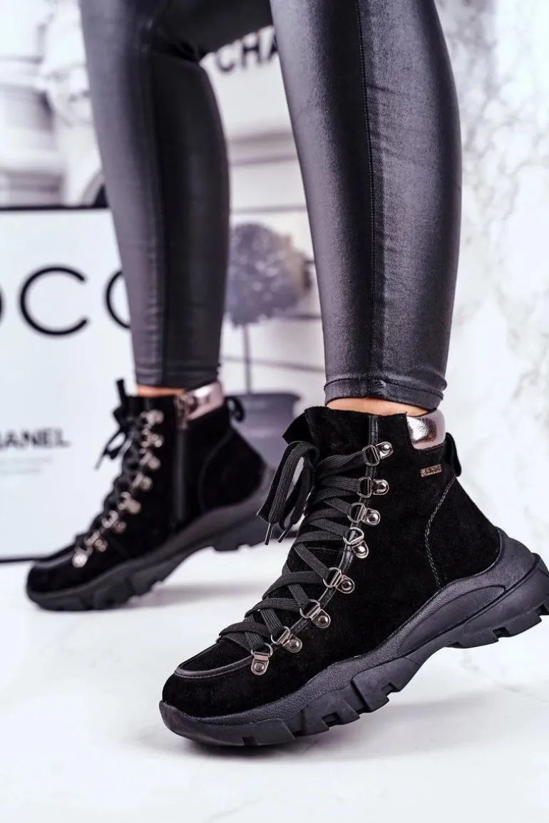 Damskie Buty Trekkingowe Trapery Skóra Zamsz Big Star GG274893