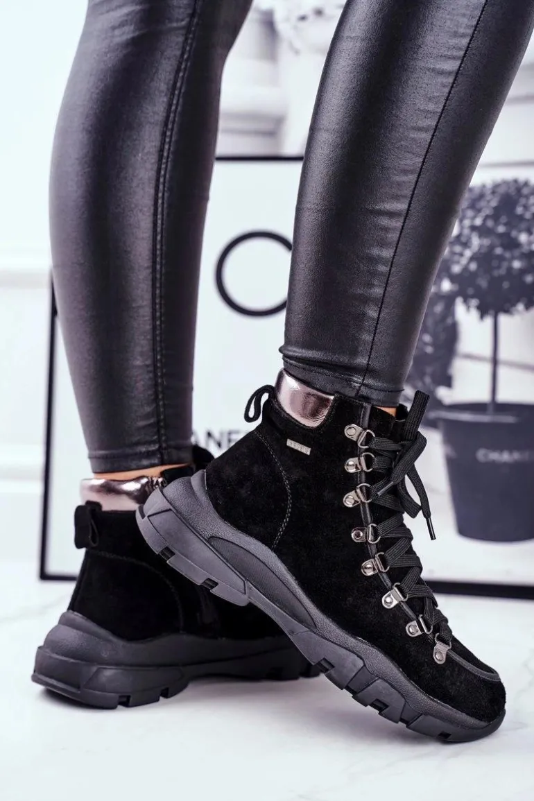 Damskie Buty Trekkingowe Trapery Skóra Zamsz Big Star GG274893