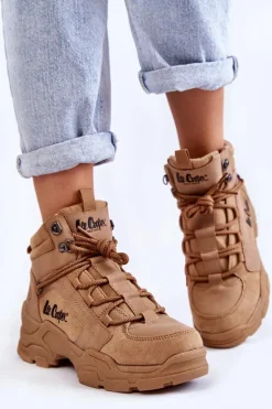 Damskie Buty Trekkingowe Trapery Lee Cooper LCJ-22-31-1442 Brązowe