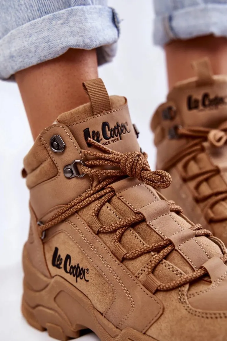 Damskie Buty Trekkingowe Trapery Lee Cooper LCJ-22-31-1442 Brązowe