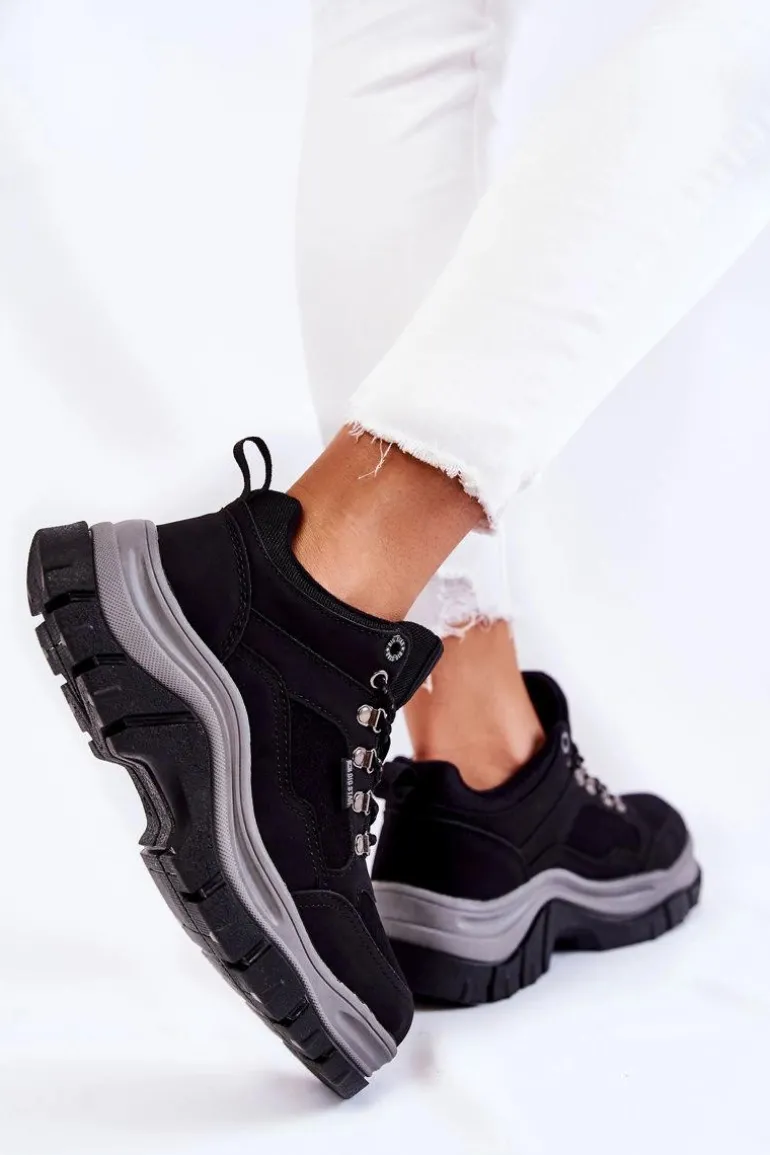 Damskie Buty Trekkingowe Trapery Memory Foam Big Star KK274364 Czarne