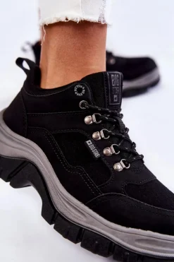 Damskie Buty Trekkingowe Trapery Memory Foam Big Star KK274364 Czarne