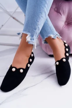 Damskie Czarne Baleriny Lu Boo Milis