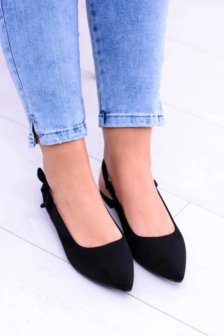 Damskie Czarne Baleriny w Szpic Howla